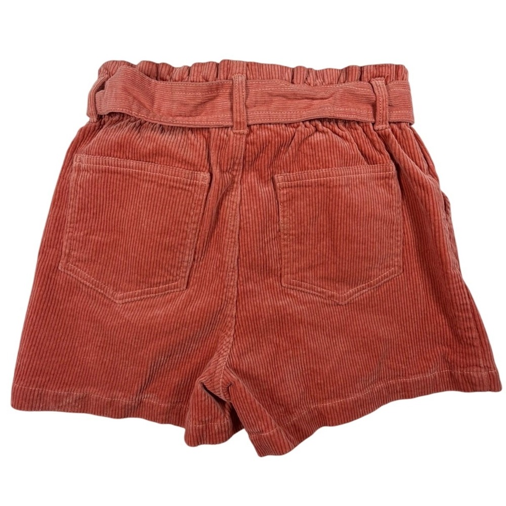 Polo Ralph Lauren Corduroy Shorts Girls 8 Salmon Pink Paperbag Waist Belted NWT - Picture 2 of 6